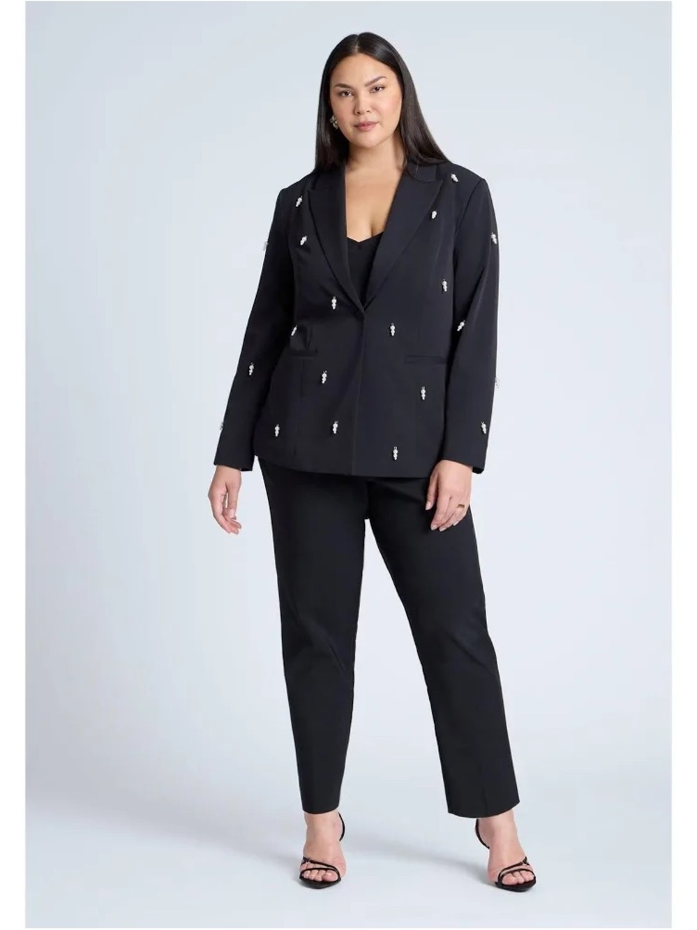Eloquii Size 22 Black Embellished Blazer